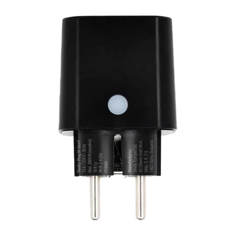 Shelly Plug PM Gen3 Matter 13A viedā kontaktligzda, melna
