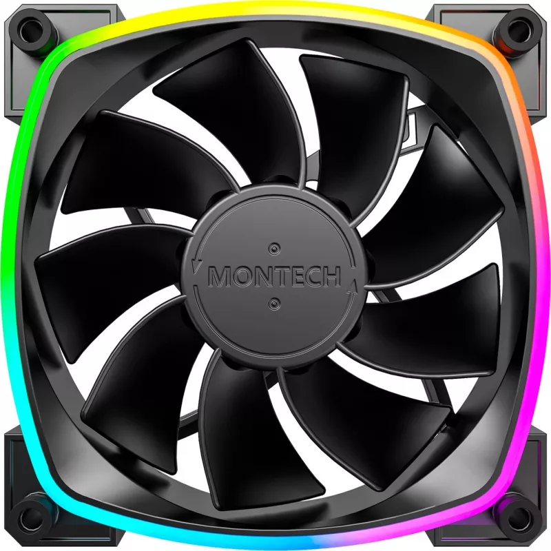 Ventilators Montech RX120 PWM 12 cm Melns 720–1760 RPM Rifle Bearing