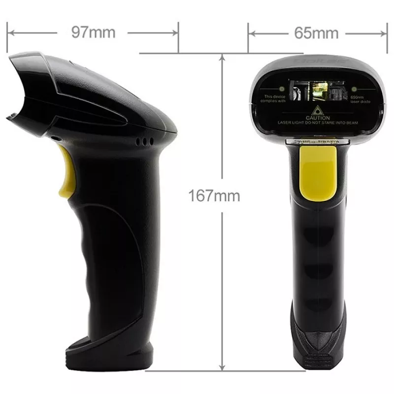 Qoltec 1D lāzera svītrkodu lasītājs | USB | Melns
