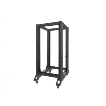 Brīvi stāvošs statīvs LANBERG OR01-6822-B 22U, 600 mm platums x 800 mm dziļums, melns, 600 kg kravnesība