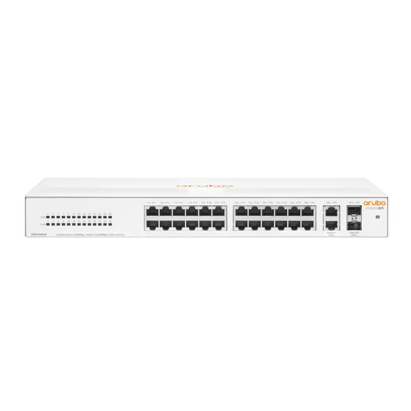 HPE Aruba Networking Aruba Instant On 1430 26G 2SFP Nepārvaldāms L2 Gigabit Ethernet (10/100/1000) 1U