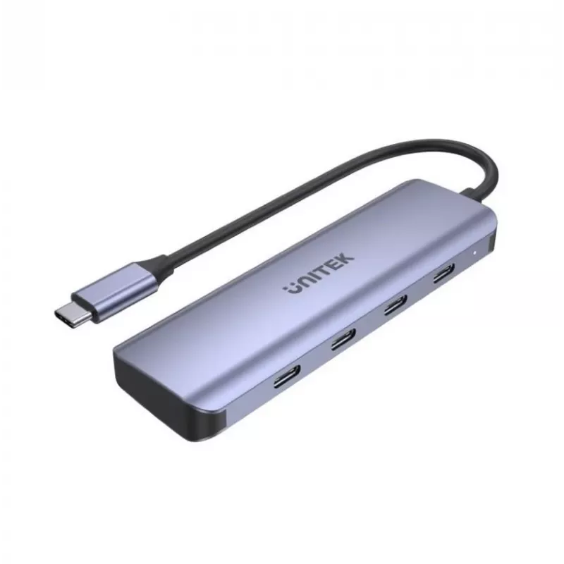 UNITEK uHUB Q4 USB centrmezgls Type-C 5000 Mbit/s pelēks