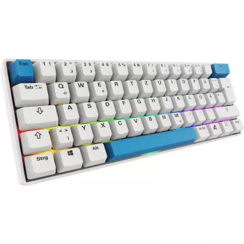 Sharkoon SGK50 S4 tastatūra Mājas USB QWERTZ Vācu Balta 60% RGB LED