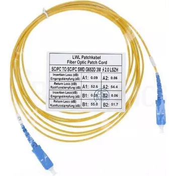 Optiskās šķiedras kabelis CBO SFP2222BU15MK 15 m SC G.657.A1, dzeltens
