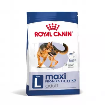 Sausā suņu barība Royal Canin Maxi Adult 15 kg — vista, 26% olbaltumvielu, 17% tauku, gremošanas atbalsts