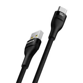 Baseus Flash 2 USB A uz USB C ātrās uzlādes kabelis 2 m 100 W Melns