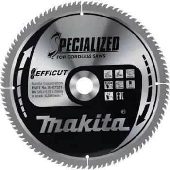 Makita Specialized EFFICUT - ripzāģa asmens - kokam - 305 mm - 100 zobi (B-67321)