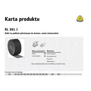 Slīpēšanas auduma loksne 150 mm, graudainība 100, KLINGSPOR KL 381 (MPN 266299)