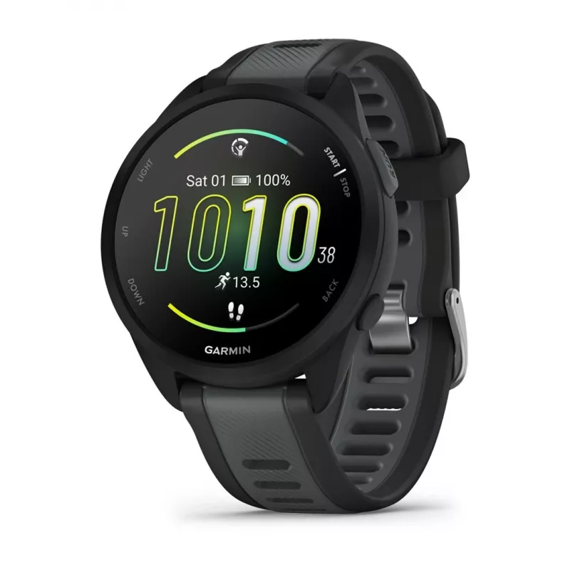 Garmin Forerunner 165 Music - Melns - Sporta pulkstenis ar siksniņu - Silikons - Slānekļpelēks - Plaukstas locītavas izmērs: 126-203 mm - Displejs 3 cm (1,2) (010-02863-30)