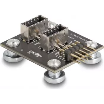 DeLOCK 67176 iekšējais USB Type-E adapteris, 9 kontaktu vīrišķais, melns