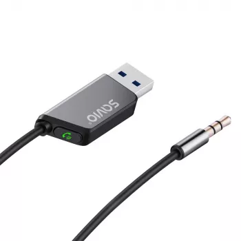 Savio TR-16 raidītāja AUX adapteris ar brīvroku funkciju, Bluetooth 5.3, Google Assistant/Siri