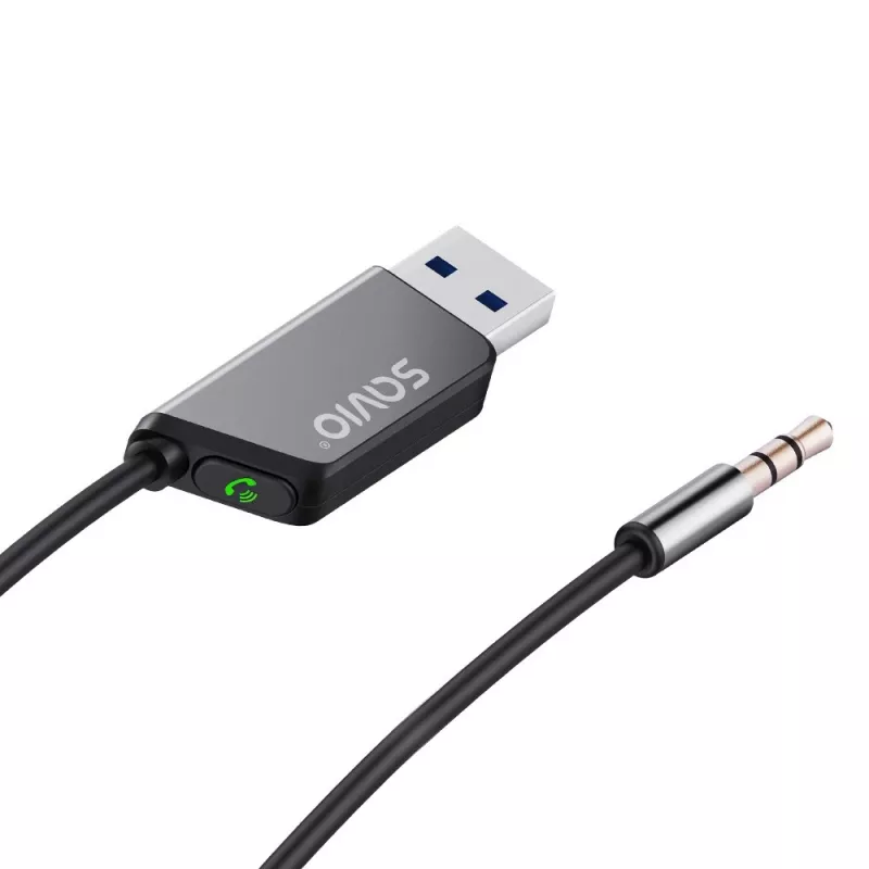 Savio TR-16 raidītāja AUX adapteris ar brīvroku funkciju, Bluetooth 5.3, Google Assistant/Siri