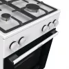 Brīvi stāvoša gāzes plīts ar krāsni Gorenje GG5A10WFFM — 4 degļu plīts virsma, 70 l krāsns, emaljēta augšdaļa, balta