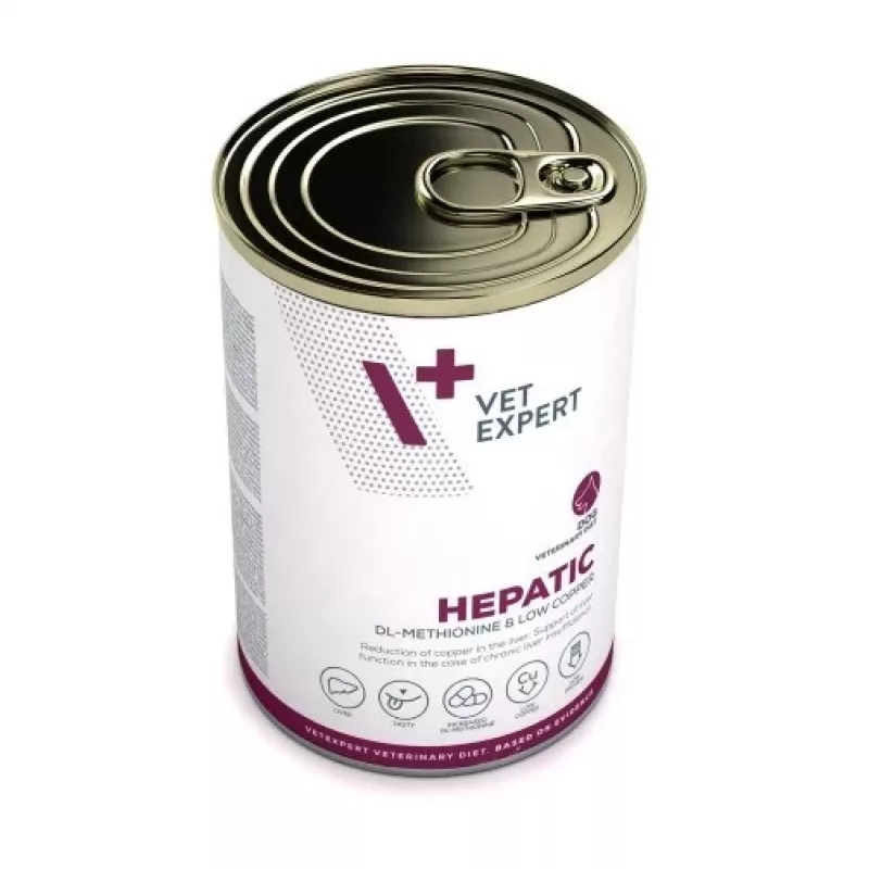 Mitrā suņu barība VETEXPERT Veterinary Diet Hepatic suņiem, 400 g, aknu atbalsts, gaļas garša