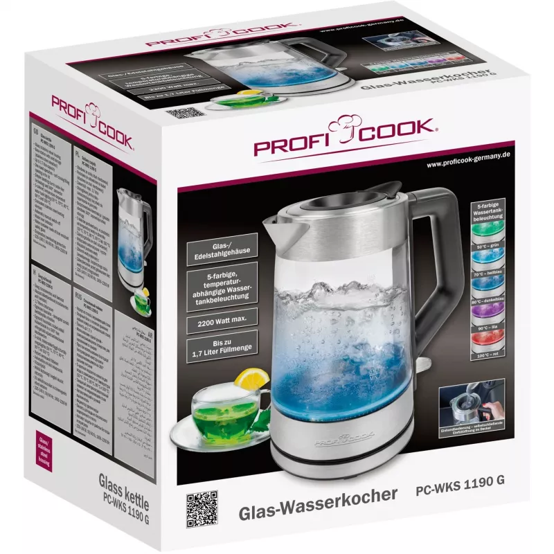 Proficook elektriskā stikla tējkanna PC-WKS 1190 G