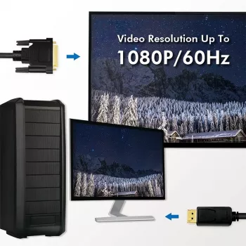 Video kabeļa adapteris LogiLink CV0132 DisplayPort uz DVI 3 m melns