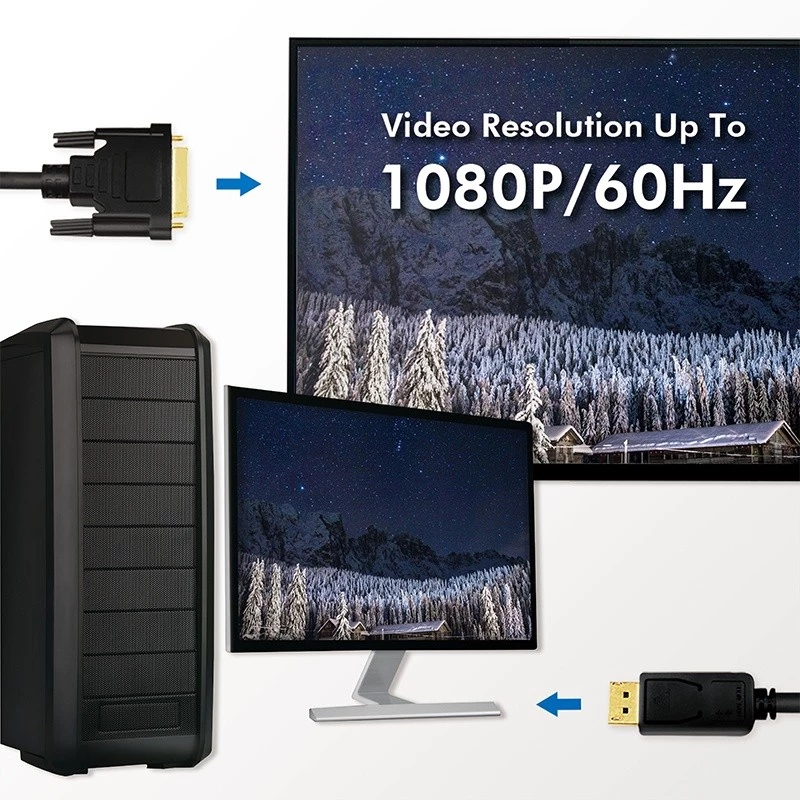 Video kabeļa adapteris LogiLink CV0132 DisplayPort uz DVI 3 m melns