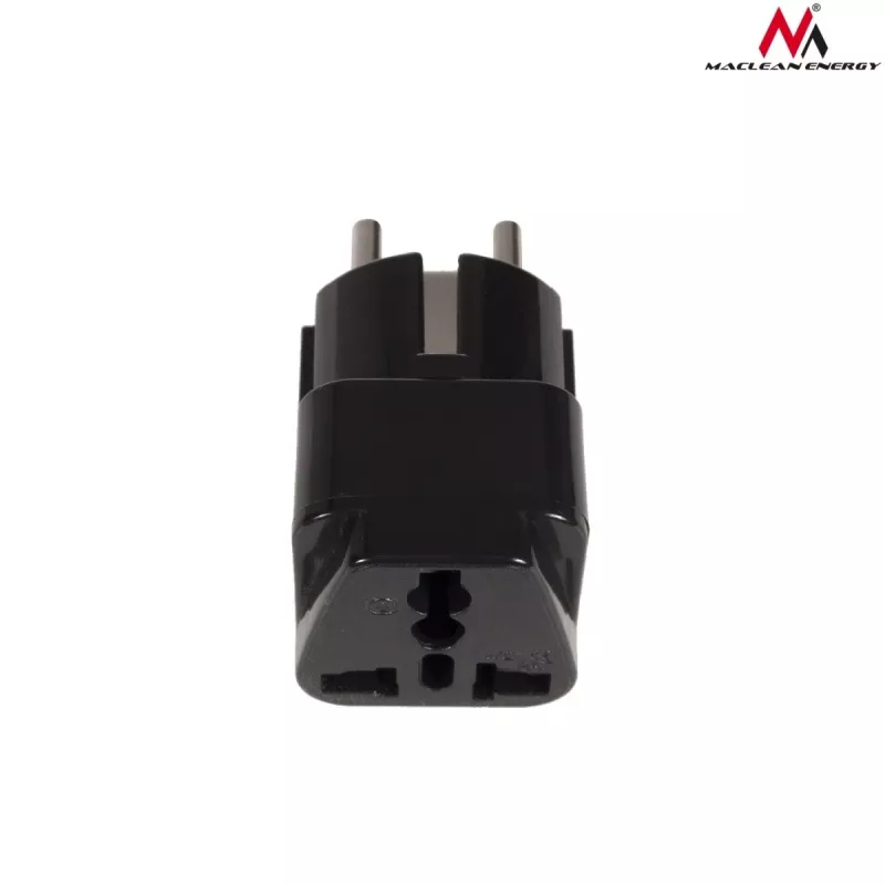 Strāvas kontaktdakšas adapteris Maclean MCE155 NEMA 5-15P Type E FR Melns