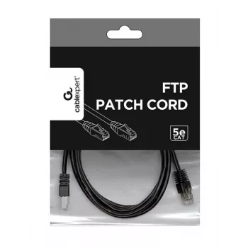 komutācijas kabelis CAT5E Ftp 2M/PP22-2M/BK Gembird