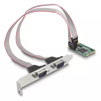 DeLOCK Mini PCIe karte pilna izmēra uz 2 x sērijveida RS-232 D-Sub 9 kontaktu