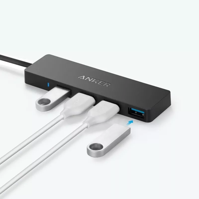 USB centrmezgls Anker Innovations A7516016 USB 3.2 Gen 1 Type-A 5000 Mbit/s melns