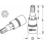 Uzgaļu komplekts KS Tools 911.1375 1/2 collas piedziņa Impēriskā 2,2 cm diametrs