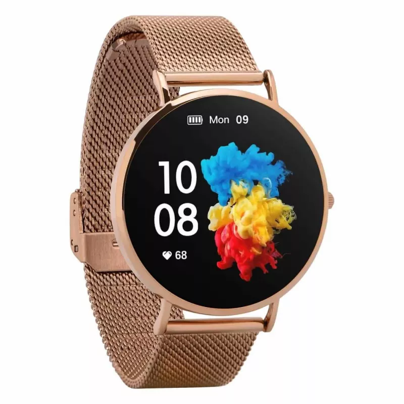 Viedpulkstenis Garett Verona Gold Steel AMOLED Bluetooth IP67 GPS SMS