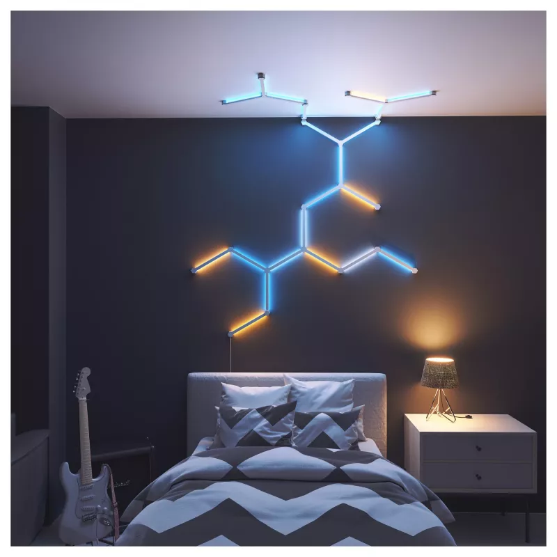 Apgaismojuma savienotājs Nanoleaf Flex — balts, 0,24 m kabelis, 3 gab. iepakojumā