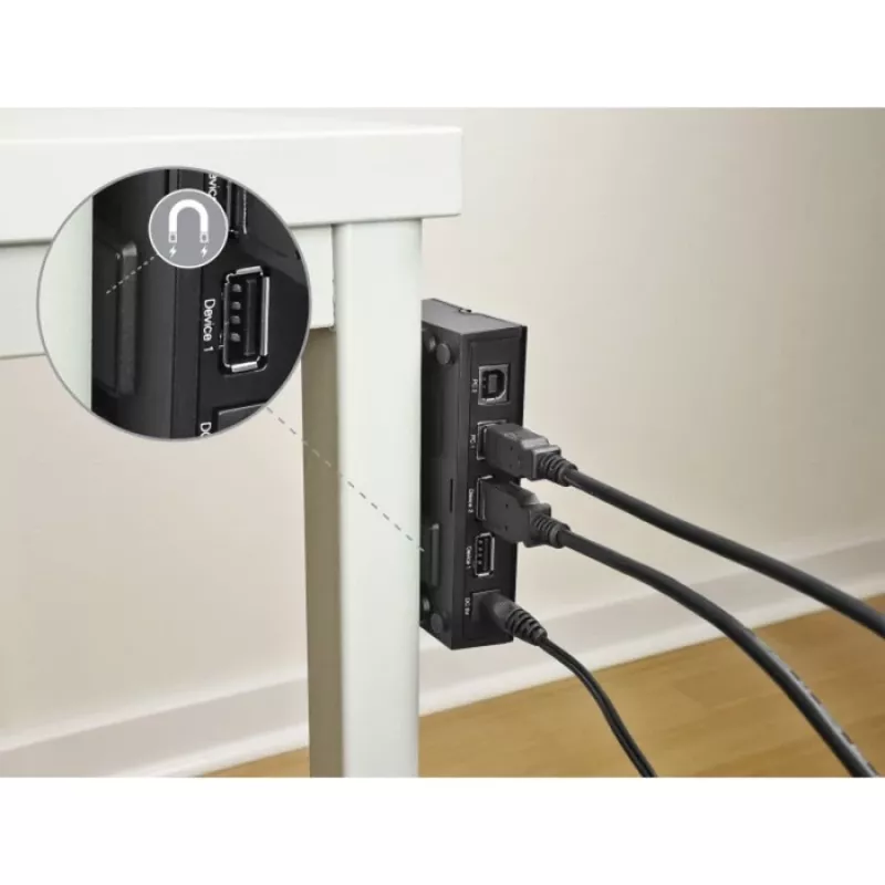 DeLOCK 11495 datora datu pārslēdzējs 5 Gbit/s, melns, plastmasa