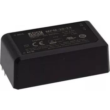 strāvas adapteris Mean Well MPM-30-24, 30 W, 24 V izeja, 80–264 V ieeja