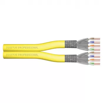 Instalācijas tīkla kabelis DIGITUS Cat.7A S/FTP duplex 500 m Cca, dzeltens