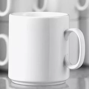 Porcelāna kafijas krūze Esmeyer Diane 402-108 280 ml — komplekts 6 gab., balta