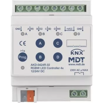 MDT AKD-0424R.02 LED kontrolieris, RGBW, 4 kanālu, 4TE, REG (AKD-0424R.02)