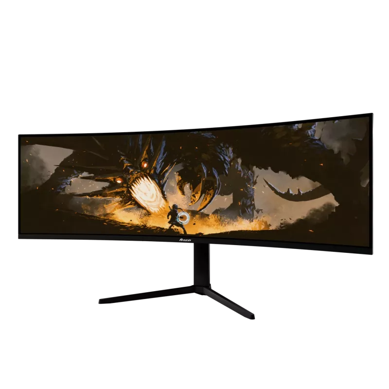 49 collu izliekts LED monitors Arozzi Nova — 5120 x 1440 Dual QHD, VA panelis, 4 ms, USB centrmezgls, VESA