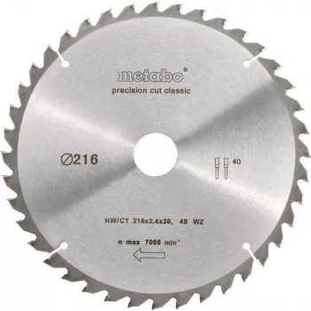 Riņķa zāģa asmens Metabo 628060000 21.6 cm