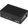 Alumīnija korpuss Raspberry Pi 4 B, JYT modelis RB-AlucaseP4+01B, melns