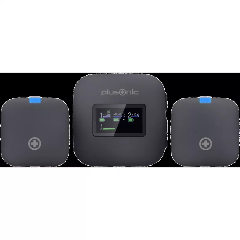 Bezvadu mikrofonu komplekts Plusonic PS-TDS8 ar USB‑C, Lightning un 3.5mm savienojamību