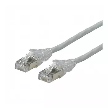 DTWYLER komutācijas kabelis Cat.6A (EA klase) S/FTP, CU 7702 flex LSOH, AMP v2, krustots, pelēks, 2 m