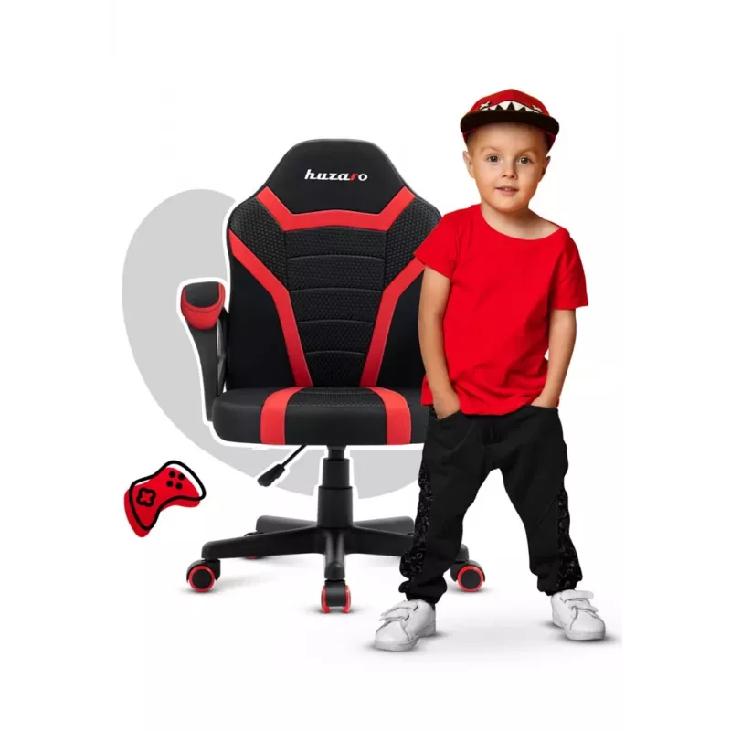 Bērnu spēļu krēsls Huzaro Ranger 1.0 Sarkans Mesh, melns, sarkans