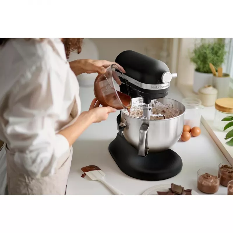 KitchenAid 5KSM60SPXEBM Statīva mikseris 375 W Melns, Pelēks, Nerūsējošais tērauds