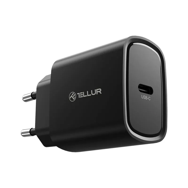 Tellur 20W USB-C PD sienas lādētājs melns