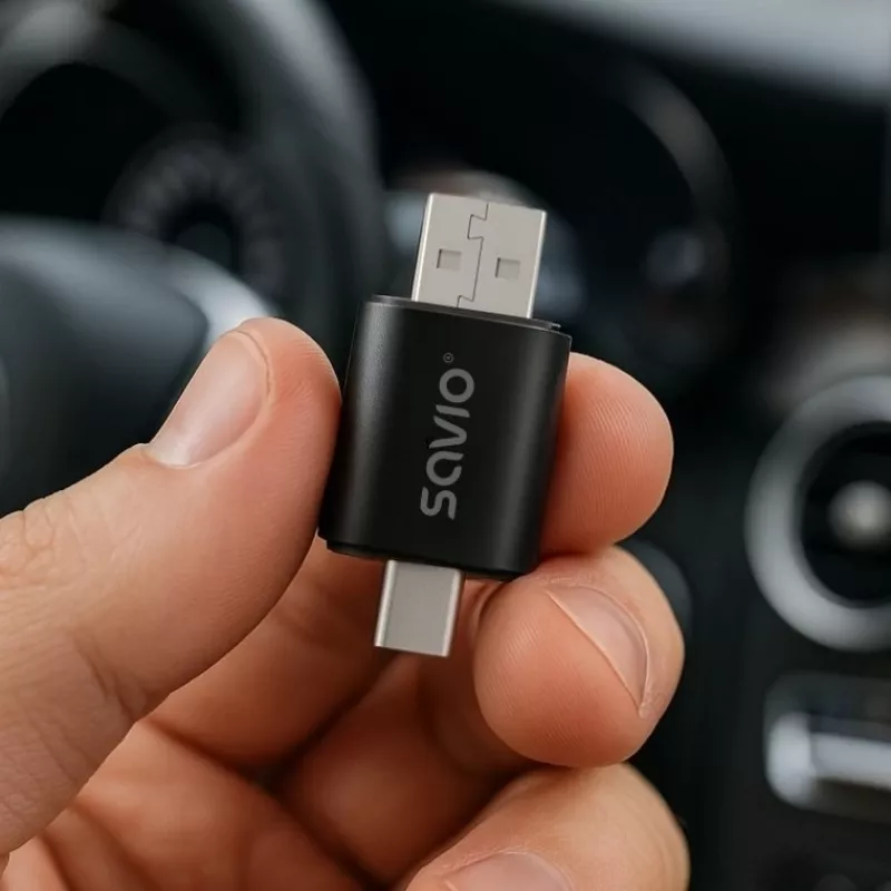 Bezvadu audio raidītājs Savio TR-17 Bluetooth USB 10 m Melns