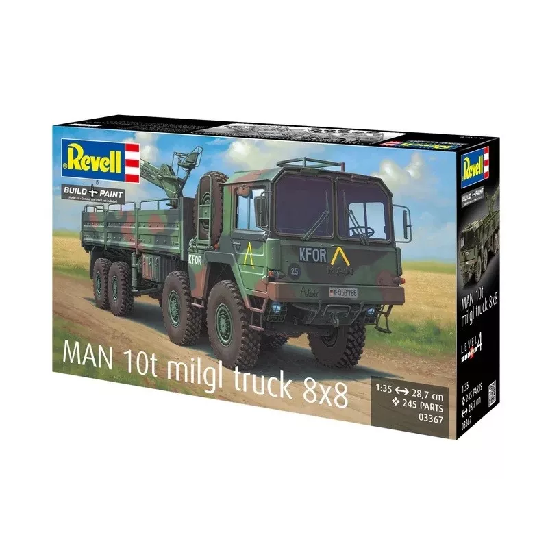 Plastmasas modelēšanas komplekts REVELL Man 10T Milgl 8x8 Truck 1/35 mērogā