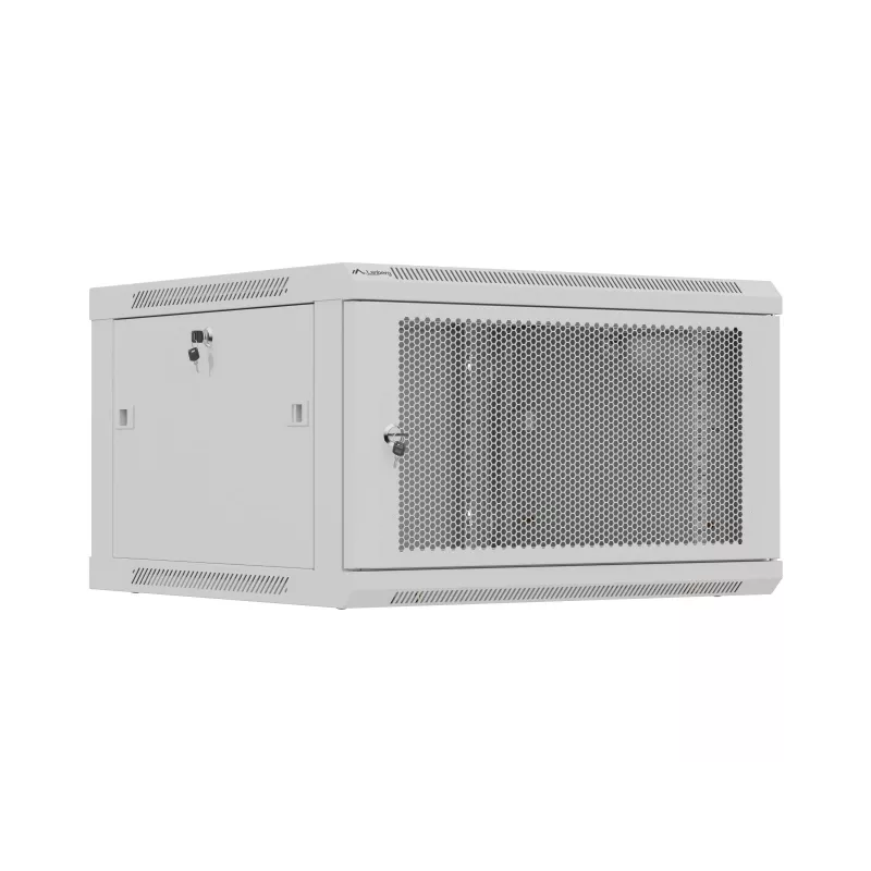 Rack skapis 19 inch 6U 600x600 pelēks perforēts