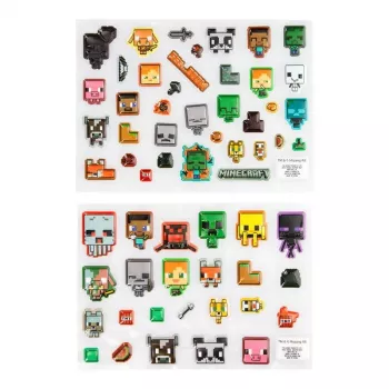 Paladone Minecraft Puffy Gadget Decals PP13218MCF — dekoratīvas pufīgas uzlīmes ierīcēm