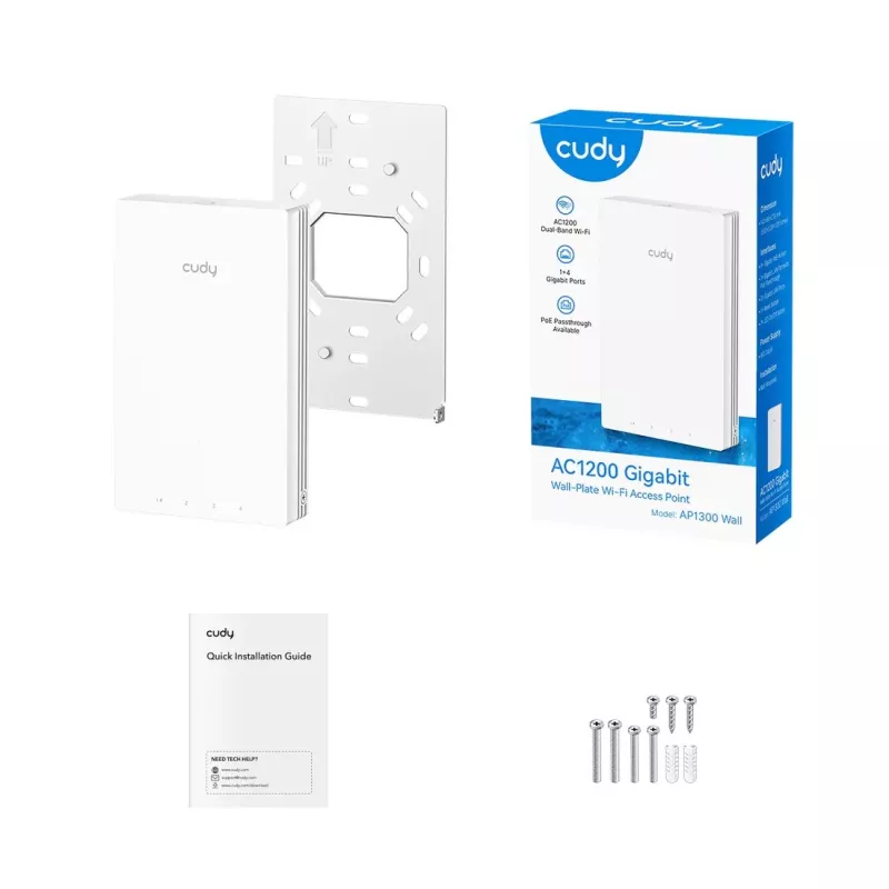 Cudy Punto Di Accesso Da Wall AC1200 Gigabit, piekļuves punkts