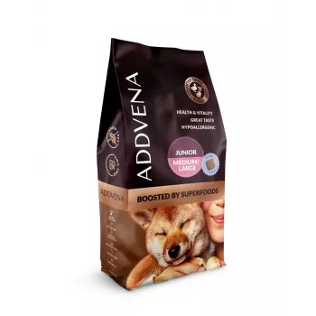 ADDVENA Boosted by superfoods Junior Medium/Large Beef - sausā suņu barība - 10kg