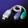VALUE tastatūras/peles adapteris - USB Type A, 4 kontaktu (vīr.) - PS/2, 6 kontaktu (siev.)
