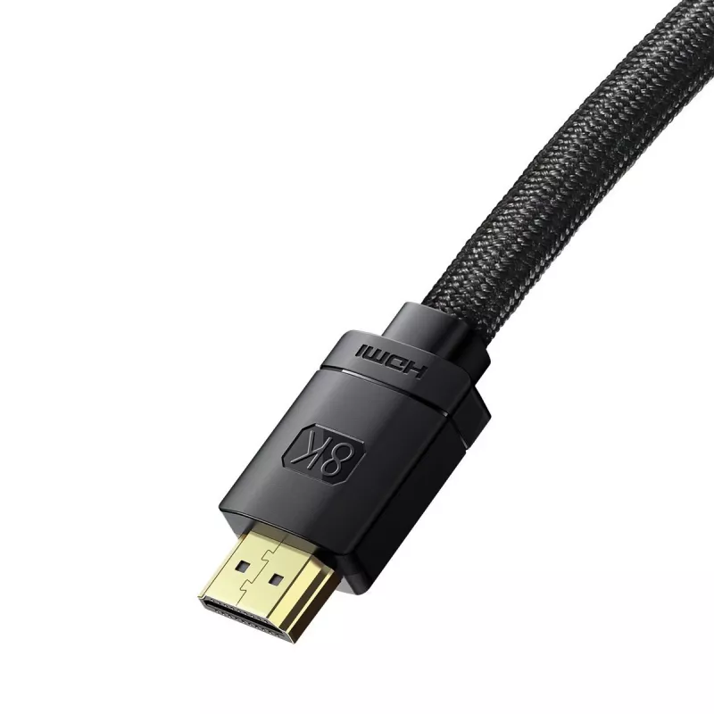 Baseus High Definition Series HDMI 2.1 kabelis, 8K 60Hz, 3D, HDR, 48Gbps, 2m (melns)