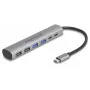 DeLOCK 64232 klēpjdatora dokstacija ar vadu USB 3.2 Gen 1 Type-A Type-C pelēka